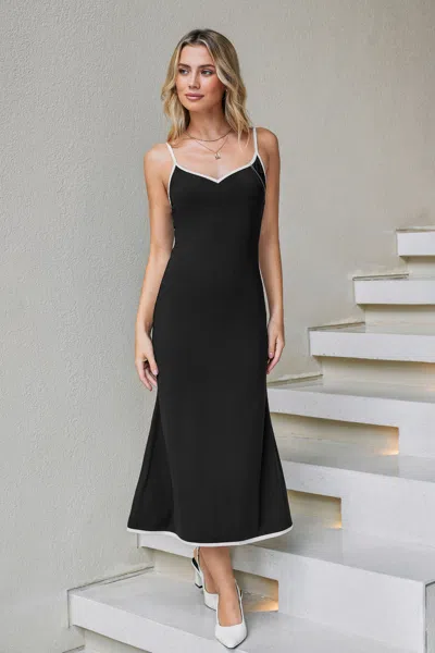 Cupshe Just Dandy Black Midi Dress