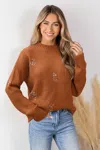Cupshe Just Warming Up Orange Sweater In Brown