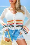 Cupshe Kaleidoscope Breeze White Cover-up Top In Multi