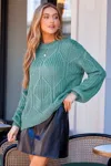 Cupshe Keep Cozy Green Sweater