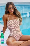 Cupshe Keep Going Abstract One-piece Swimsuit In Multi