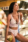 Cupshe Keep Going Abstract Tankini Set In White