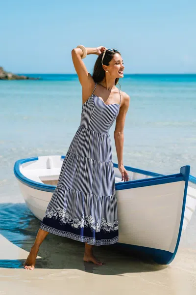 Cupshe Keep It Fun Striped Maxi Dress In Blue
