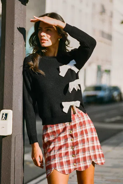 Cupshe Knot Quite Black Sweater