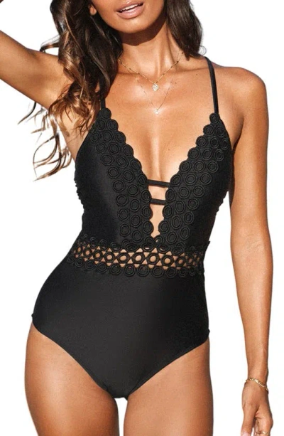 Cupshe Ladder Lace-up One-piece Swimsuit In Black