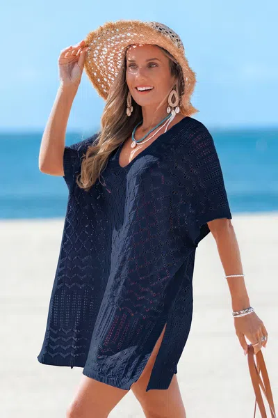 Cupshe Laguna Escape Blue Cover-up Mini Dress