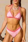 Cupshe Lakeside Picnic Checkered Bikini Set In Pink