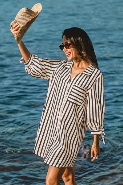 Cupshe Last Stop Cover-up Mini Dress In Black