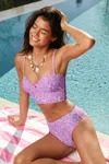 Cupshe Lavender Picking Floral Bikini Set In Purple