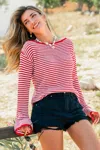 Cupshe Left On Red Striped Sweater In Red