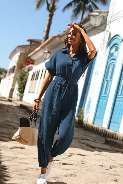 Cupshe Leisurely Pace Blue Jumpsuit