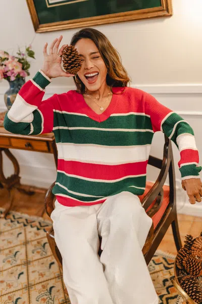 Cupshe Life Of The Party Striped Sweater In Multi