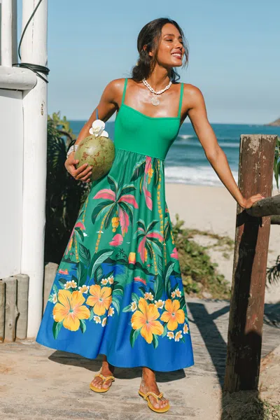 Cupshe Light Spectrum Tropical Maxi Dress In Green