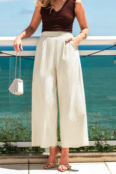 Cupshe Lime Twist Striped Pants In Neutral