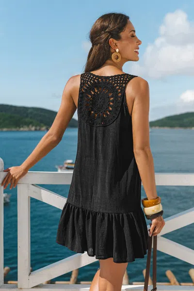 Cupshe Little Darling Black Cover-up Mini Dress