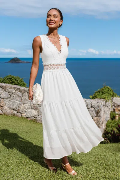 Cupshe Little Details White Maxi Dress In Multi