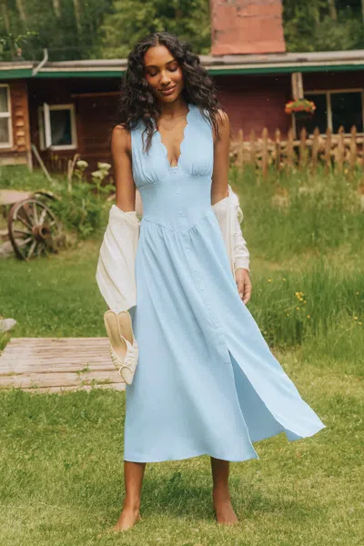 Cupshe Little Hideaway Blue Maxi Dress