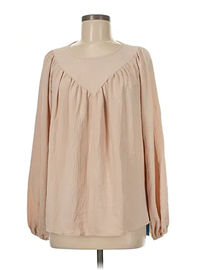 Pre-owned Cupshe Long Sleeve Blouse In Brown