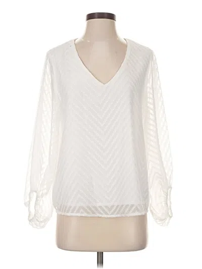 Pre-owned Cupshe Long Sleeve Blouse In Ivory