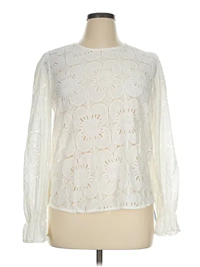 Pre-owned Cupshe Long Sleeve Blouse In Ivory