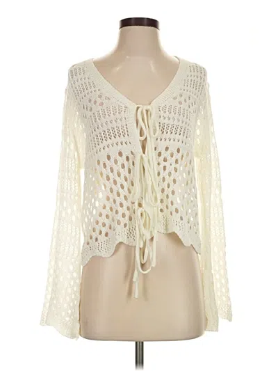 Pre-owned Cupshe Long Sleeve Blouse In Ivory