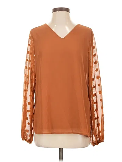 Pre-owned Cupshe Long Sleeve Blouse In Orange