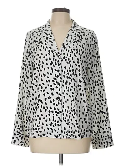 Pre-owned Cupshe Long Sleeve Blouse In Silver