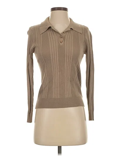 Pre-owned Cupshe Long Sleeve Top Tan Turtleneck Tops In Brown