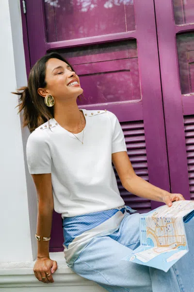 Cupshe Lots Of Love White Knit Top