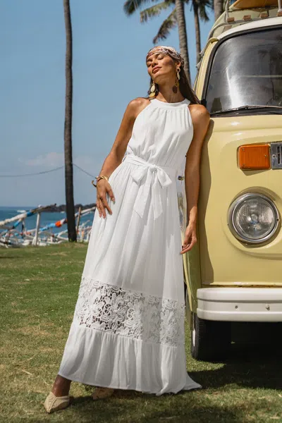 Cupshe Lotus White Maxi Dress