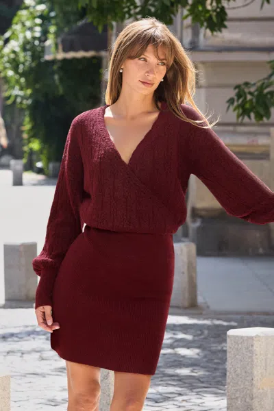 Cupshe Love That Red Mini Sweater Dress