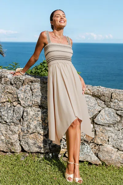 Cupshe Low Effort Beige Midi Dress In Neutral