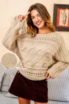 Cupshe Low Key Beige Sweater In Neutral