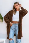 Cupshe Low Key Mood Brown Cardigan In Brown