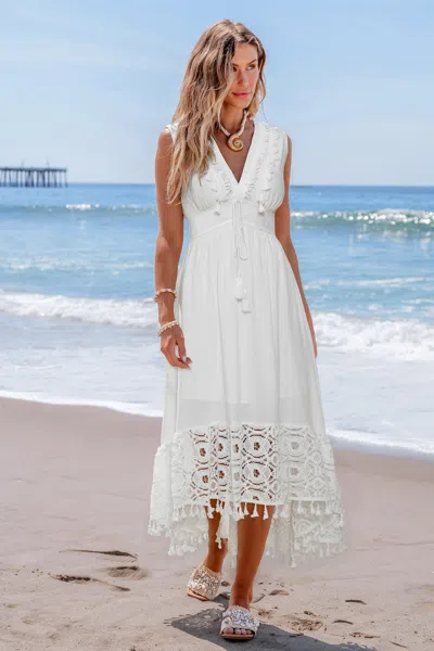 Cupshe Luna Glow White Midi Dress