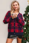 Cupshe Mad About Plaid Cardigan In Red