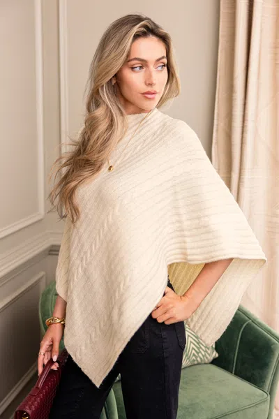 Cupshe Mademoiselle White Poncho Sweater In Sand