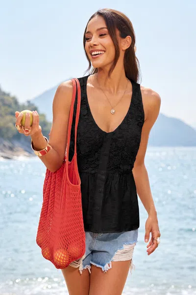 Cupshe Malibu Night Black Top