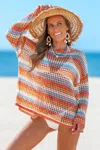 Cupshe Malibu Sunset Ombre Cover-up Top In Brown