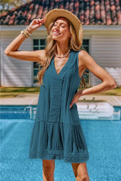 Cupshe Mariposa Blue Cover-up Mini Dress