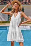 Cupshe Mariposa White Cover-up Mini Dress In White