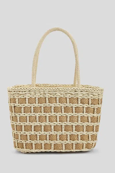 Cupshe Market Maze Straw Bag In Brown