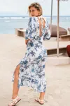 Cupshe Meadow Breeze Tropical Cover-up Maxi Dress In Blue