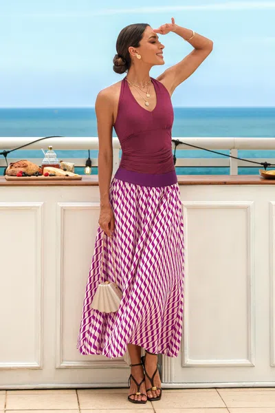 Cupshe Meet You At Dusk Abstract Midi Skirt In Pink