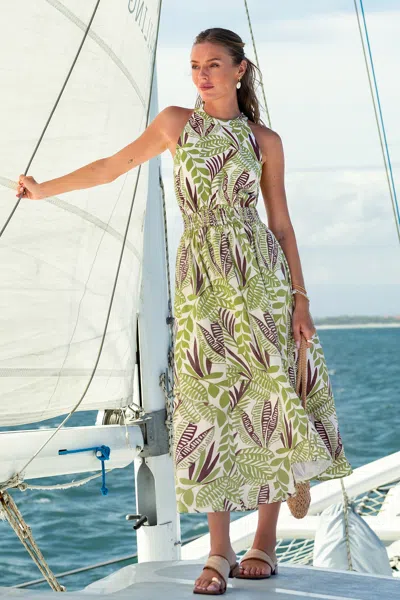 Cupshe Melting Sun Tropical Maxi Dress In Green