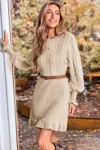 Cupshe Milky Quartz Beige Sweater Dress In Brown