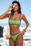 Cupshe Mint Chip Reversible Bikini Set In Green