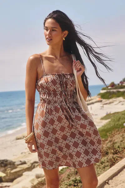 Cupshe Mocha Mosaic Ornate Mini Dress In Multi