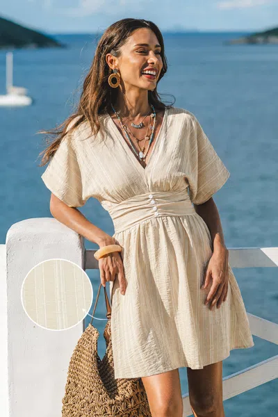 Cupshe Montego Mood Striped Mini Dress In Neutral