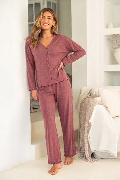 Cupshe Moon Dust Red Pajama Set